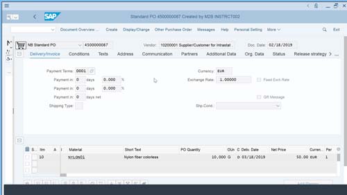 Figure 6: Purchase order creation